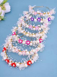 Băng đô ngọc trai thanh lịch thời trang Phụ kiện tóc Băng đô đội đầu đám cưới cô dâu Thích hợp cho các quý cô, bé gái, công chúa, trang phục hàng ngày, tiệc tùng, tiệc khiêu vũ - Nhiều màu - Xem 1