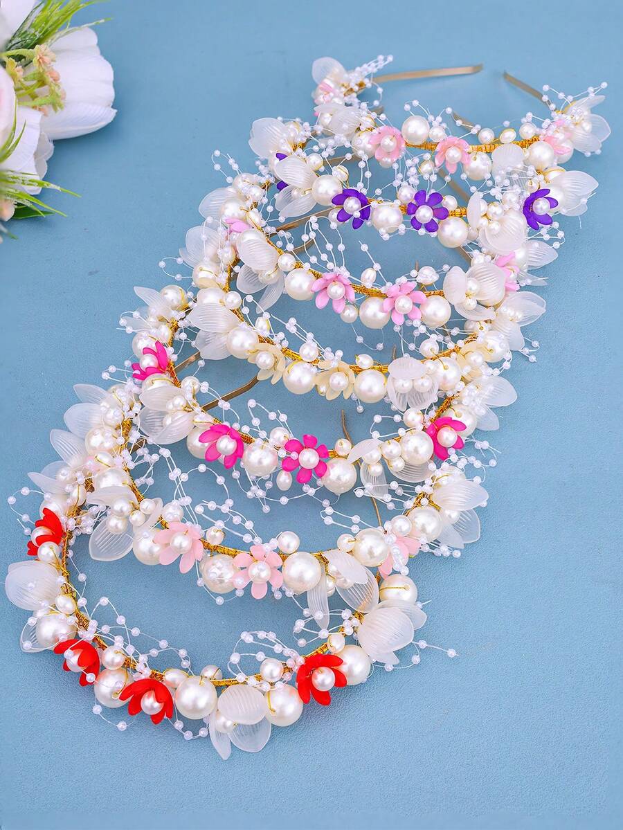 Băng đô ngọc trai thanh lịch thời trang Phụ kiện tóc Băng đô đội đầu đám cưới cô dâu Thích hợp cho các quý cô, bé gái, công chúa, trang phục hàng ngày, tiệc tùng, tiệc khiêu vũ - Nhiều màu - Xem 1