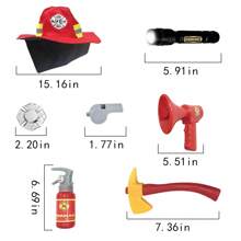 Firefighter Costume For Kids And Toddlers, Fire Chief Role Play Dress-Up Set, Pretend Fire Fighter Outfit With Realistic Accessories, Halloween Christmas Gift