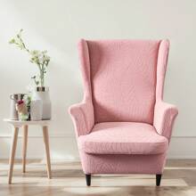 Funda para sillón orejero de 2 piezas, funda protectora para sillón orejero de jacquard - Rosa - Ver 1