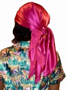 Ladies' Solid Color Satin Square Scarf, 90cm, Silk-Like Shawl, Neckerchief, Headscarf Casual Bandana Headband Fashion Hairband