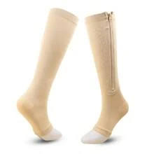 Compression Socks With Zipper, Sports Pressure Socks, Ankle-Length, Zip Sox - Apricot - View 6