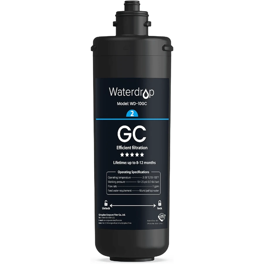 Waterdrop WD-10GC Under Sink Water Filter, Replacement For Waterdrop TSA & TSB & TSB CM 3-Stage Under Sink Water Filter System. - Black - View 1
