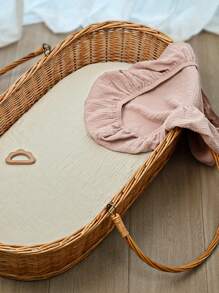 GLLQUEN BABY Muslin Baby Bassinet Sheets 2 Packs, Changing Diaper Pad, Baby Bedside Oval, Rectangle Pads, Oeko-Tex Certificated