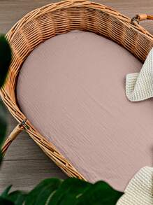 GLLQUEN BABY Muslin Baby Bassinet Sheets 2 Packs, Changing Diaper Pad, Baby Bedside Oval, Rectangle Pads, Oeko-Tex Certificated