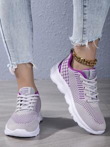 1 par Zapatos deportivos para mujer para exteriores, zapatillas de running con malla transpirable, zapatos atléticos casuales cómodos, entrenadores ligeros antideslizantes