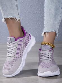 1 par Zapatos deportivos para mujer para exteriores, zapatillas de running con malla transpirable, zapatos atléticos casuales cómodos, entrenadores ligeros antideslizantes