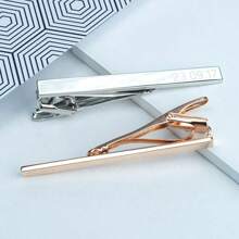 Personalised Tie Clip, Custom Tie Bar, Groomsmen Or Usher Gift, Engraved Tie Pin, Rose Gold, Silver, Gold Men's Jewllery, Wedding Day Gift - Multicolor - View 6