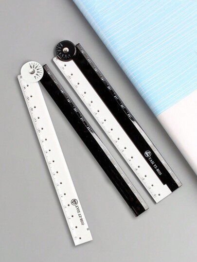 1pc Creative Drawing Measuring Acrylic Foldable Ruler, Black & White Minimalist Design, Random Color (Some Products May Have Minor Scratches During Production, Which Is Normal And Does Not Affect The Use Of The Product.) Back To School
