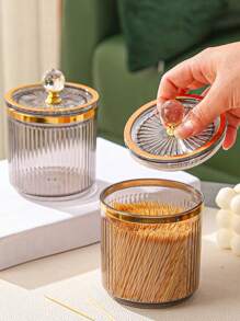 1pc Plastic Household Kitchen Storage Canister Back To School - Multicolor - View 7