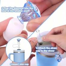 1pc/2pcs/6pcs Rhinestone Straw Cap, Suitabl E For Cups 30oz And 40oz, Dustproof Silicone Straw Caps, Reusable Straw Cover For 10mm (0.4in) Straws, Cup Accessories