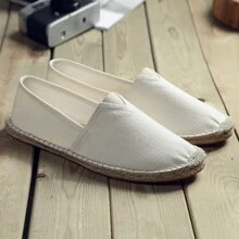 Giày lười nam đế dây, giày vải cho kỳ nghỉ và trang phục thường ngày, giày vải dệt thoáng khí cho nữ, giày chống trượt dệt bằng rơm cho nam và nữ, các cặp đôi, giày đế vải lanh thêu, giày đánh cá nam, giày thường ngày màu trắng, giày vải đen, giày trắng, giày nâu, giày bệt màu nâu, giày đen, giày xám, giày bệt màu đen (Kiểu này có mũi giày hẹp và đế tương đối cứng, đề nghị đặt hàng lớn hơn một cỡ) - trắng - Xem 7
