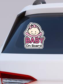 1入組寶寶隨行反光卡通汽車貼紙 - 彩色 - 查看 5
