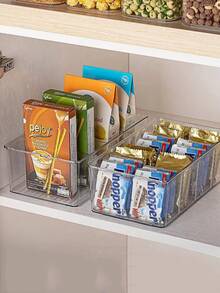 Plastic Pantry Organizers And Storage Bins With Removable Dividers – Perfect Kitchen Organization Or Pantry Storage – Refrigerator Organizer Bins, Cabinet Organizers (1 Pack) - Clear - View 2