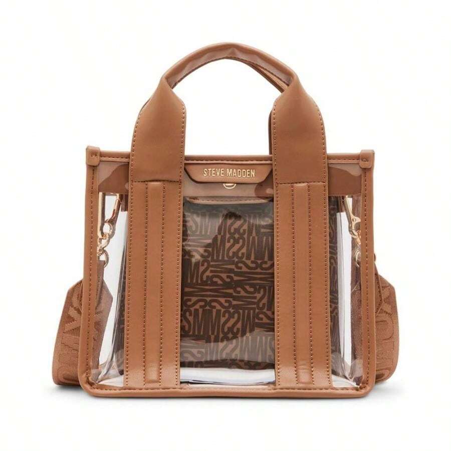 Steve Madden Sondra Clear Mini Tote With Pouch - Cognac - View 1
