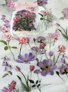1 pack/40 pièces Autocollants de décoration florale et botanique frais pour le scrapbooking DIY