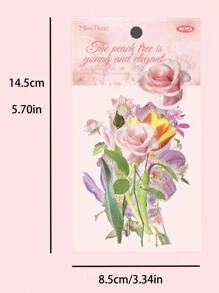 1 pack/40 pièces Autocollants de décoration florale et botanique frais pour le scrapbooking DIY