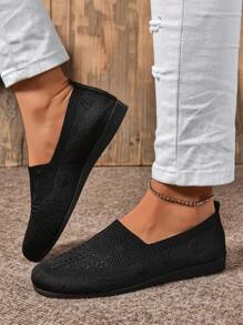 Giày Lưới Slip-On Thoáng Khí Nữ Mùa Hè Mới, Kiểu Dáng Phù Hợp, Chống Mùi Hôi, Chống Trơn Trượt, Nhẹ, Thoải Mái, Thích Hợp Đi Bộ, Thể Thao Và Giải Trí - màu đen - Xem 4