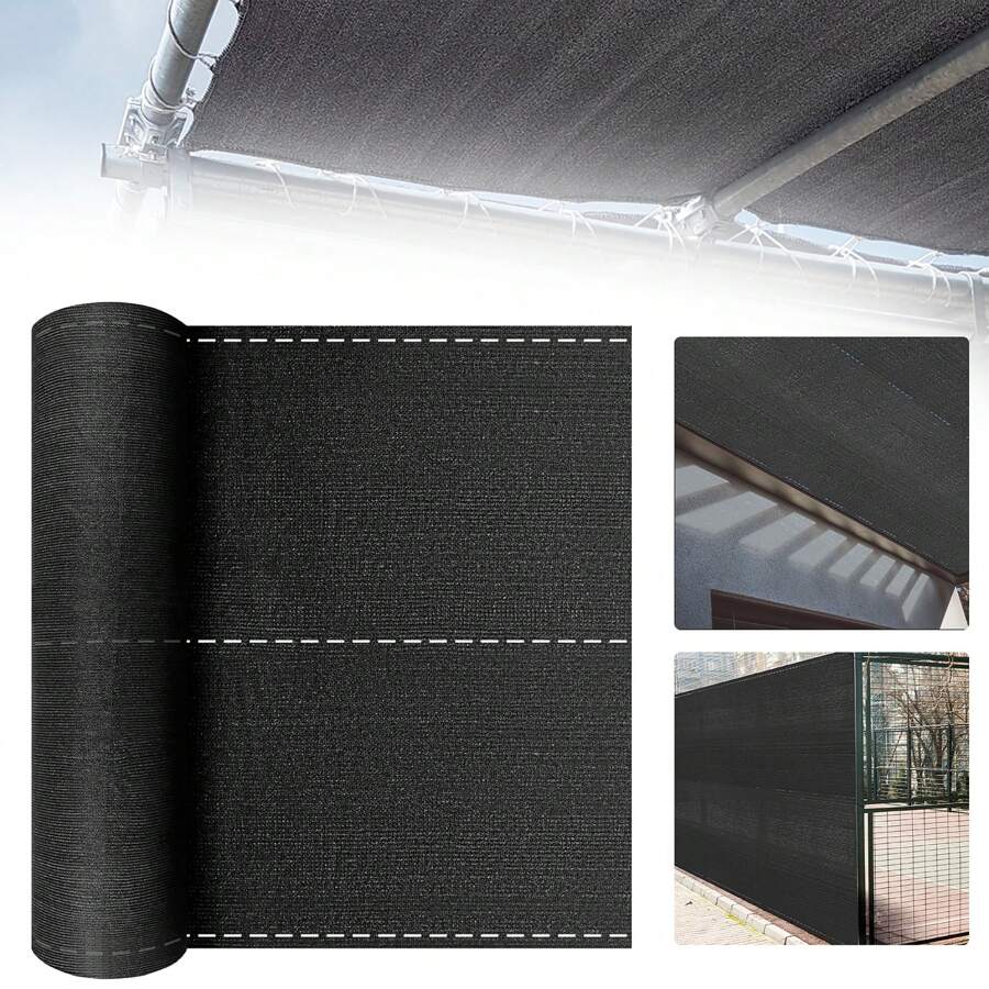 LILIIN Windbreak Net, Anthracite/Green, 1x10m/1.2x10m/1.5x10m/1.8x10m, Balcony Privacy Screen With Eyelets And Cable Ties, Fence Screen 150g/M² HDPE, Weatherproof Shading Net - Dark Grey - View 1