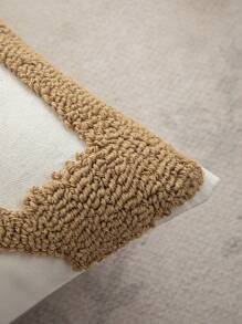 Geometric Tufted Woven Square Throw Pillow Cover, Suitable For Home Decor (Pillow Insert Not Included) - Coffee Brown - View 4