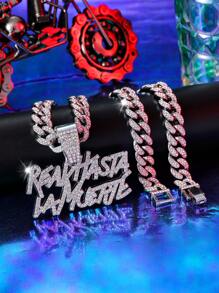 1 Peça Pingente de Colar Masculino Hip Hop Trap Latino para moda de rua, presente