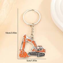 1 stuk sleutelhanger in de vorm van een graafmachine, gepersonaliseerde klassieke sleutelhanger van zinklegering voor liefhebbers van bouwmachines, miniatuursimulatie rugzak autosleuteldecoratie, geschikt voor dagelijks gebruik, auto-accessoires tasbedel