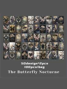 100 Stücke pro Buch Mini Scrapbooking Papier, Lost Ruins Serie, Vintage-traumhafter romatischer Galaxie-Hintergrund Material für Dekoration vom Notizbuch, Bilderrahmen, Handyhülle, Abfall-Journal, Sammelalbum DIY