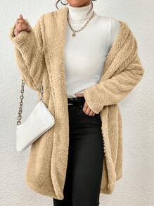 Women Winter Coats - Apricot - View 2