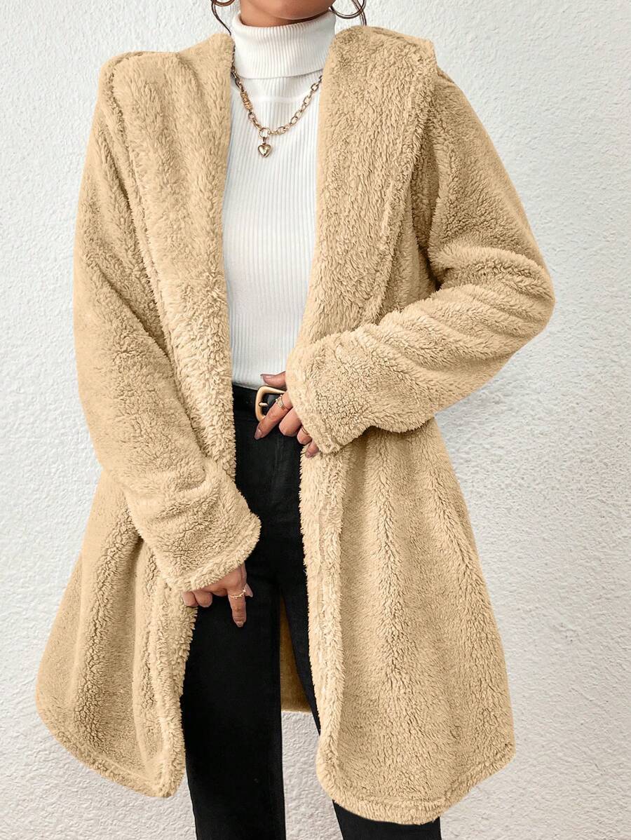 Women Winter Coats - Apricot - View 1