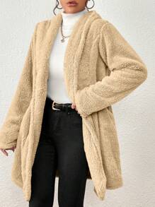 Women Winter Coats - Apricot - View 3
