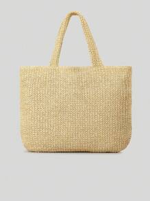 Fashion Large Capacity Straw Tote Bag Designer Letters Women Handbags Handamde Woven Summer Beach Bag Casual Bali Big Purse 2024