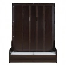Nestfair Queen Size Murphy Bed Wall Bed With Cushion - 濃咖啡 - 查看 5