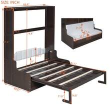 Nestfair Queen Size Murphy Bed Wall Bed With Cushion - 濃咖啡 - 查看 9