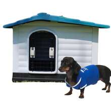 Casa para Perro Raza Mediano Q Perron con doble entrada - Azul - Ver 4