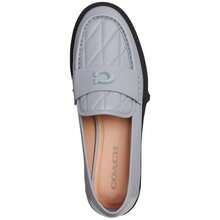 Coach Women's Leah Platform Lug Sole Loafers - Grey Blue Quilted Leather - View 6