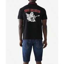 True Religion 男式常规款短袖 JV7 Polo 衫 - 烏黑 - 查看 1