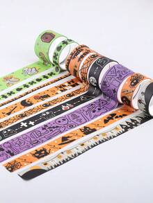 Cinta adhesiva decorativa de Navidad para bailar con 10 piezas/caja, cinta adhesiva washi de Navidad para tomar notas, material de envoltura de regalo y cinta adhesiva - Multicolor - Ver 4