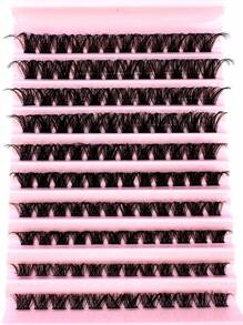 8-16mm D-Curl Fluffy 3D Segmented False Eyelashes DIY Natural Individual Lashes Makeup Tools, Soft & Natural, Easy To Use Lash Clusters, Individual Lashes - Black - View 5