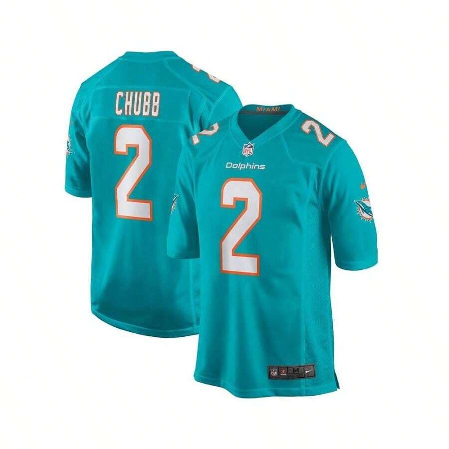 Men's Bradley Chubb Aqua  Game Player Jersey - Aqua - View 1