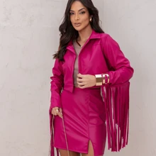 Women Two-Piece Outfits - 玫紅色 - 查看 2