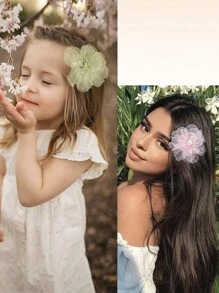 3 pièces Pinces à cheveux à fleurs hawaïennes, pinces à cheveux avec fleurs et perles, accessoires de cheveux pour filles, barrettes de côté douces, épingles à cheveux