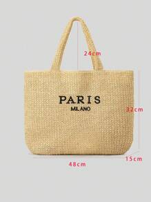 Fashion Large Capacity Straw Tote Bag Designer Letters Women Handbags Handamde Woven Summer Beach Bag Casual Bali Big Purse 2024