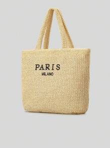 Fashion Large Capacity Straw Tote Bag Designer Letters Women Handbags Handamde Woven Summer Beach Bag Casual Bali Big Purse 2024