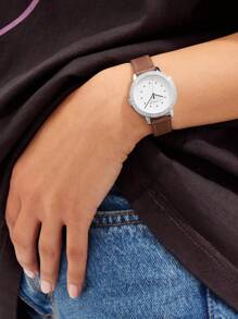 Coach Rayden Women Round Watch With Crystal Decorated Bezel, Quartz Watch With Calfskin Strap Bracelet Watch For Daily Business Party Dating Gift For Women Wife Girlfriend Mothe's Day