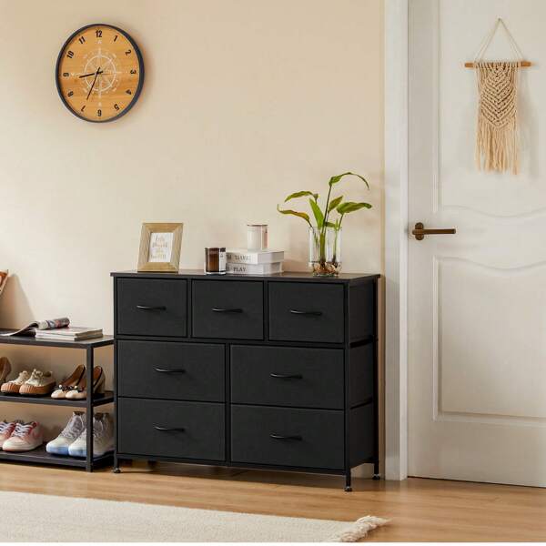 Sweetcrispy Desser For Bedroom With 7 Fabric Drawers Organizer Storage Closet Chest Clothes Cabinet, Clothes Organizer,Kids Dresser Organization And Storage, Nursery