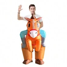 Inflatable  Costume Ride Red Saddle Horse Game Animal Quirky Role Play Riding Horse Inflatable Costume Clothes Halloween - Brown - View 2