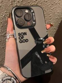 1pc Jesus, Son Of God Pattern Independent Electroplated Button IMD Shockproof Phone Case, Compatible With IPhone 11/13/14/15/16/13 Pro Max/14 Pro Max/15 Pro Max/16 Pro Max, Waterproof, Shockproof, Scratch-Resistant - Multicolor - View 5