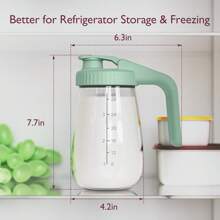 Momcozy Breast Milk Pitcher, Resistant To Heat And Cold Abrupt Temp Swings, No Leak Breast Milk Fridge Storage Container With Wide Mouth, Fast Baby Formula Maker, 1 Quart Mason Jar, 1 Count - màu xanh lá - Xem 4