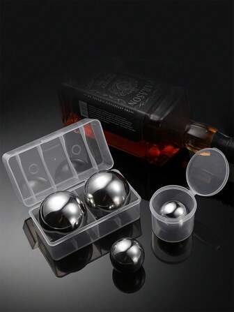 304 不锈钢速冻冰块，圆形 55 毫米石冰球，不融化，美容冰滚轮，夏季，夏季套装，派对，生日装饰，适用于户外，露营，送给父亲的礼物