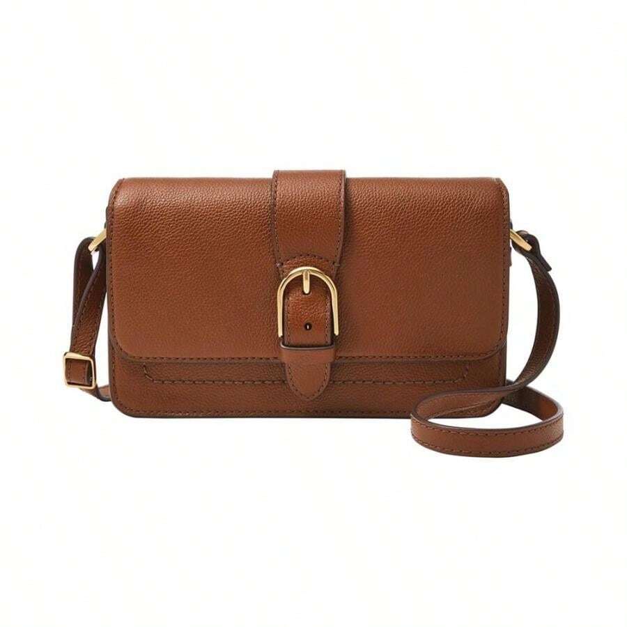 Fossil Small Zoey Leather Crossbody Bag - Medium Brown - View 1